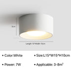 Modern LED Cylinder Surface Mounted Ceiling Spotlight 7W 14W 21W Single Double Triple Head Iron Acrylic AC 90-260V Bedroom Hallway White Black