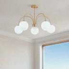 Modern LED Pendant Chandelier Iron Glass Brushed Stainless Plated Multi Head Touch Switch AC 90-260V Living Room Dining Room
