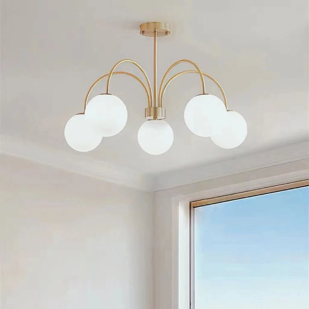 Modern LED Pendant Chandelier Iron Glass Brushed Stainless Plated Multi Head Touch Switch AC 90-260V Living Room Dining Room
