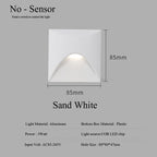 3W IP65 Recessed LED Stair Step Wall Lamp 85mm AC 100-240V White Black Gray Warm Cool White