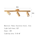 Modern Wood Ceiling Spotlight 5W 10W 15W 20W E26 1 2 3 or 4 Head Surface Mounted Adjustable AC 90-260V Kitchen Dining Room Bedroom