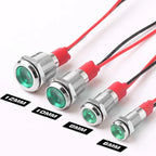 Metal LED Indicator Pilot Light Copper IP66 Waterproof 6mm 8mm 10mm 12mm Panel Mount AC DC 3-220V Red Yellow Blue Green White