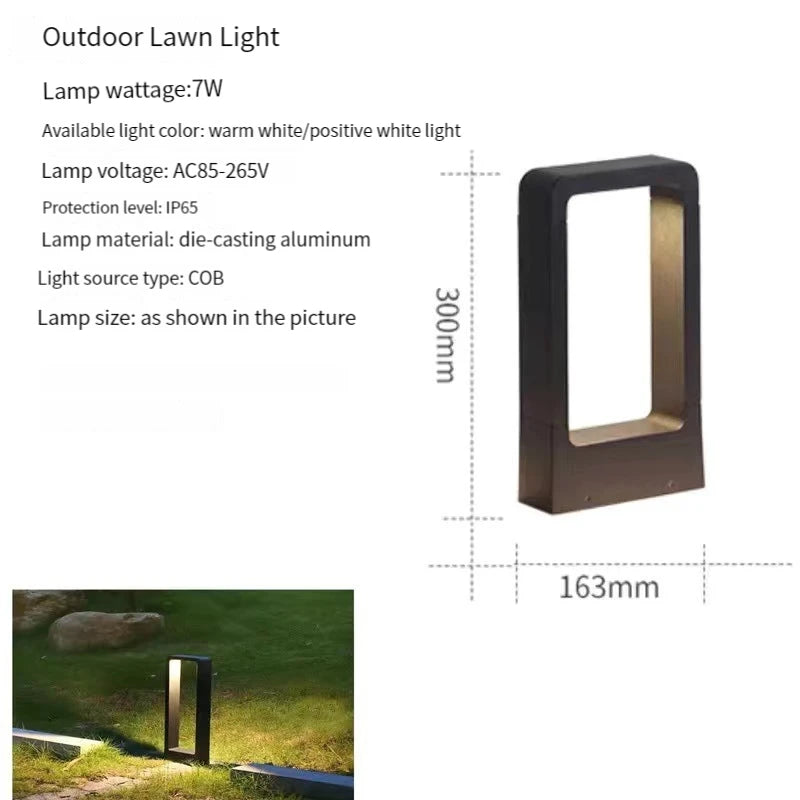IP65 LED Garden Lawn Lamp 7W 10W 12W Die-Cast Aluminum AC 110-220V Warm Natural Cool White