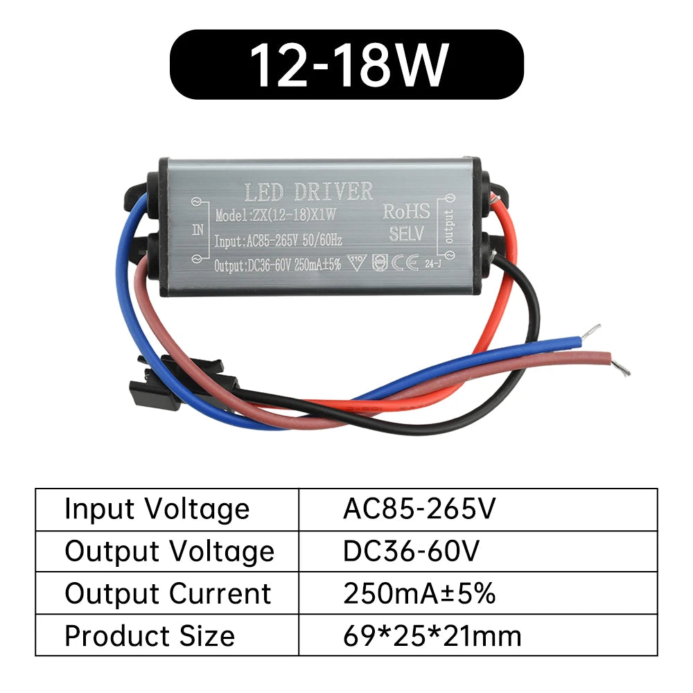 IP68 LED Waterproof Driver 250mA 1-24W AC 85-265V DC 3-80V Isolated SM Terminal Outdoor