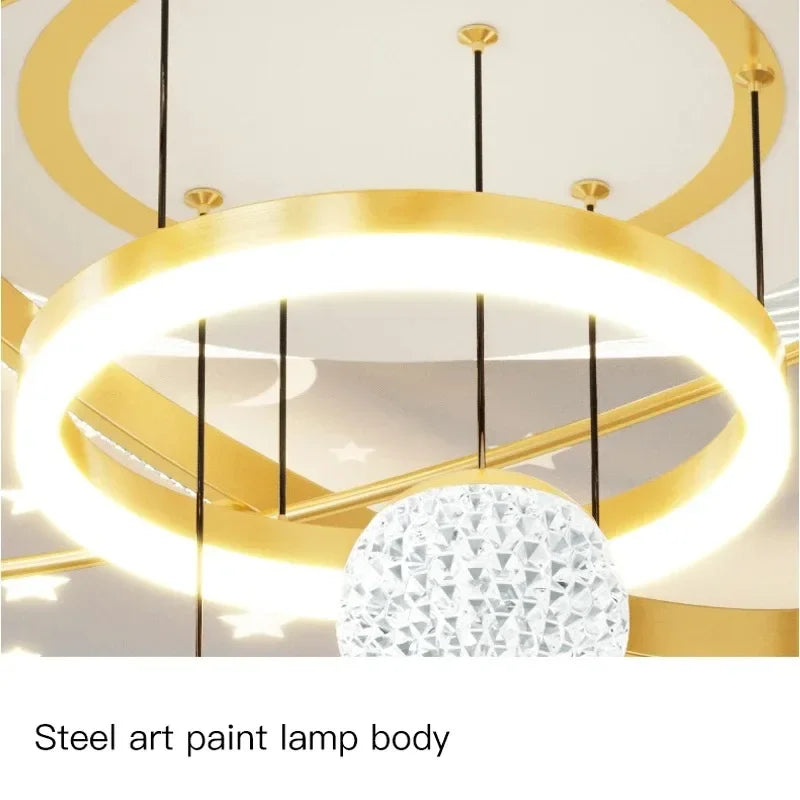 Modern Oval LED Pendant Chandelier Iron Acrylic Black Gold White Dimmable Remote AC 85-265V