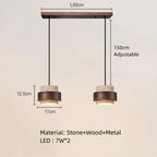 Modern Minimalist Natural Stone E26 E27 Pendant Lamp White Gray Through-Carved AC 90-260V