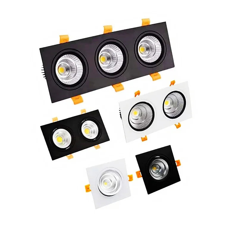 Dimmable COB LED Downlight Single Double Triple Head 7W 9W 12W 36-Degree CRI 92+ 85-265V