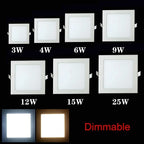 Ultra-Thin LED Recessed Panel Downlight 3W 4W 6W 9W 12W 15W 25W Round 85-265V