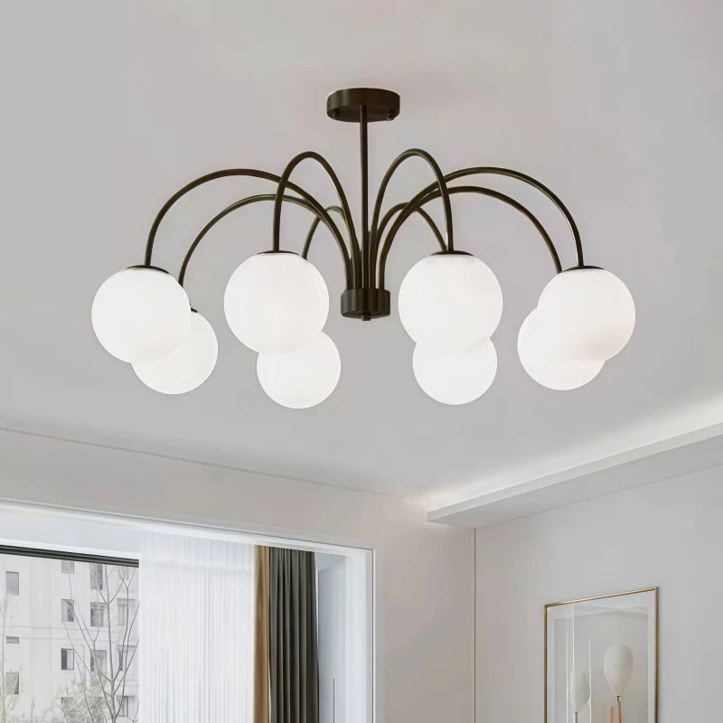 Modern LED Pendant Chandelier Iron Glass Brushed Stainless Plated Multi Head Touch Switch AC 90-260V Living Room Dining Room