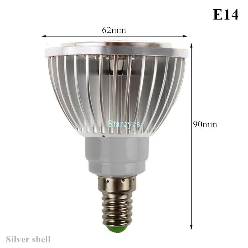 PAR20 COB LED Spotlight 3W 5W 7W E27 GU10 B22 E14 CRI 72+ 120° AC 85-265V Black Silver