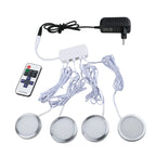 Under Cabinet LED Puck Light 2W DC 12V RF Remote Dimmable Linkable Aluminum PMMA Lens Kitchen Showcase Wardrobe Multi Pack