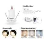 DC 12V Mini LED Spotlight Kit 1W 9-18 Pack Epistar IP65 15mm Cutout Dimmable Remote