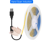 DC 5V USB COB LED Strip Light 320 LED/m 3mm PCB CRI 90 IP33 0.5m to 5m Warm White Natural White Cool White Red Blue Pink Ice Blue Dimmable Flexible Tape