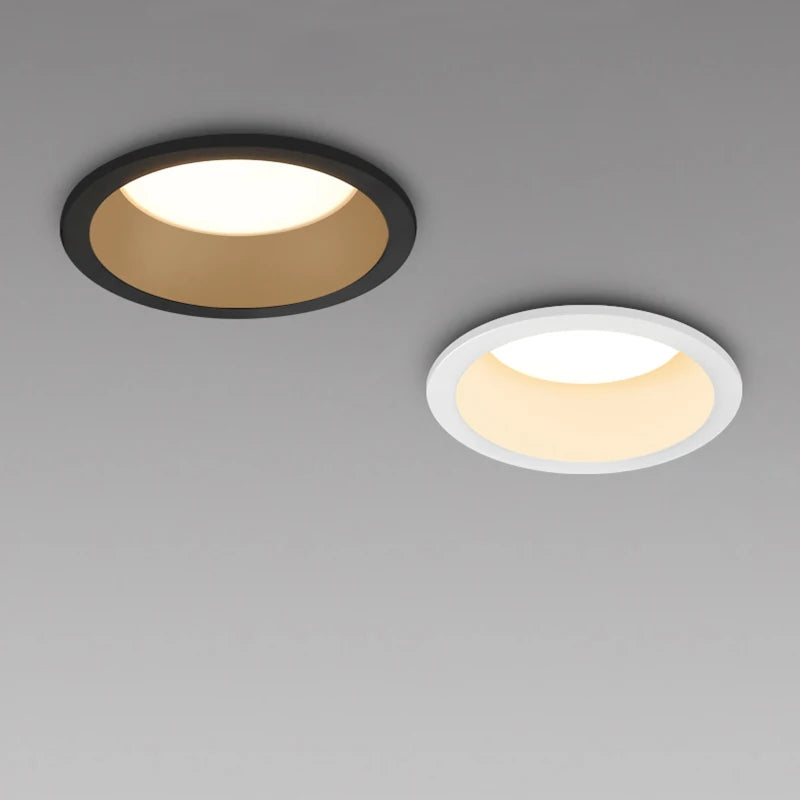 Anti-Glare COB LED Recessed Ceiling Downlight 5W 7W 9W 12W Aluminum CREE Chip