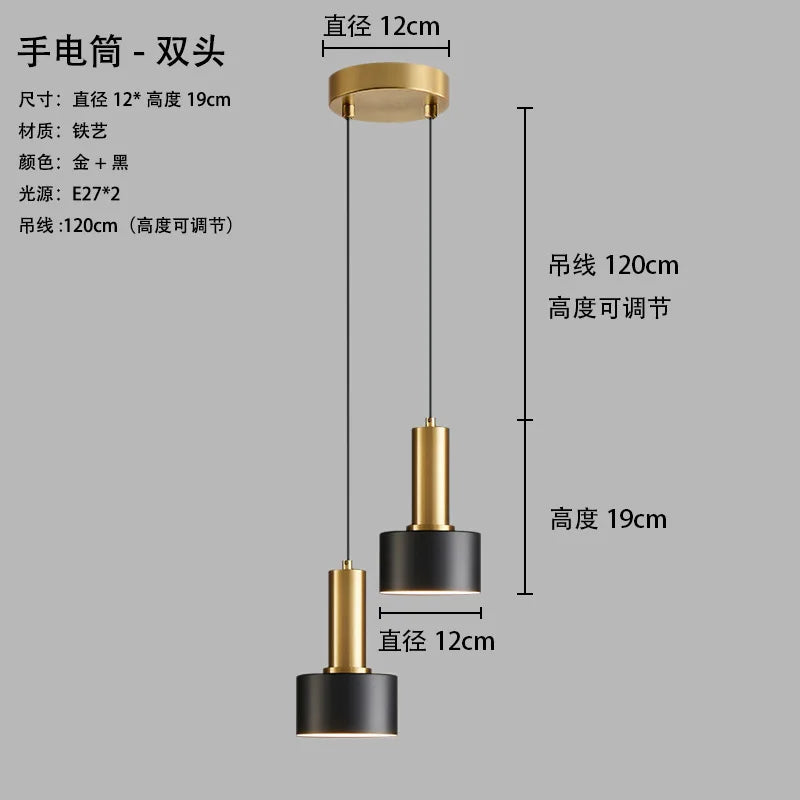 Nordic Minimalist E26 E27 Pendant Lamp Brushed Nickel 6 Colors 1.2m Cord AC 90-260V Bedroom