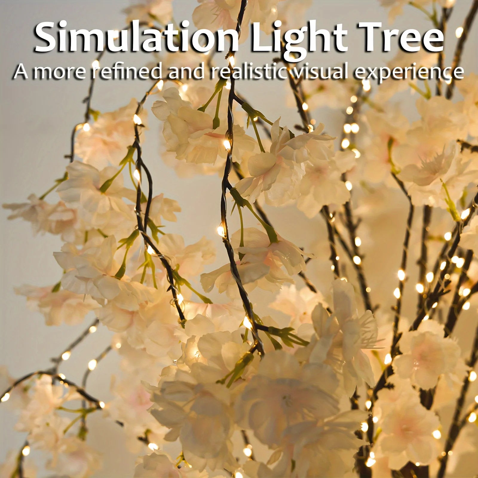 Cherry Blossom LED Tree Light 6ft 450 LEDs 8 Modes Remote DC 12V Indoor Decoration