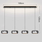 Modern Multi-Head Glass Pendant Light 1 3 4 Heads 5-60W Ironware Dimmable AC 90-265V