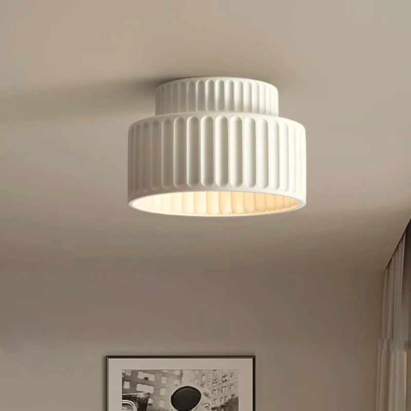 Nordic Resin LED Ceiling Light E27 Surface Mount Perforated Anti-Glare Bedroom Living Room