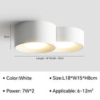 Modern LED Cylinder Surface Mounted Ceiling Spotlight 7W 14W 21W Single Double Triple Head Iron Acrylic AC 90-260V Bedroom Hallway White Black