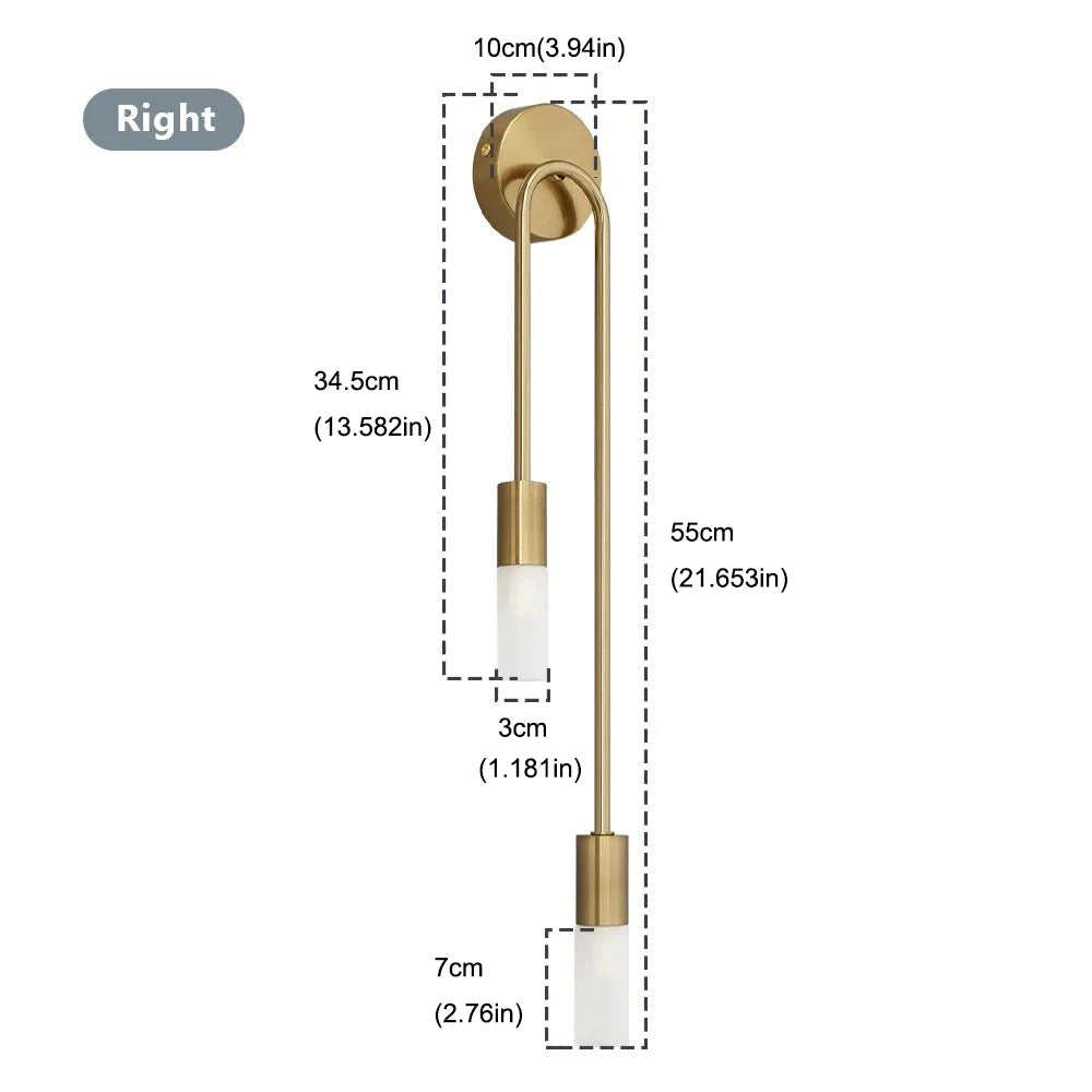 Nordic Minimalist G9 Wall Lamp Iron Black Gold Up Down Touch Switch AC 90-260V 2-Light