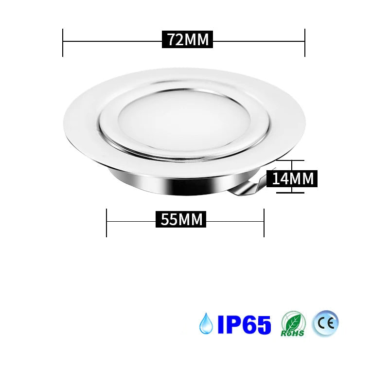 Ultra-Thin Mini LED Recessed Spotlight 3W 5W DC12V 24V OSRAM 304 Stainless Steel IP65