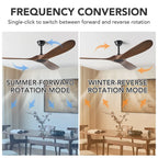 Nordic Industrial Ceiling Fan with LED Light DC Motor 42 52 60 70 Inch Remote Control