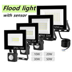PIR Motion Sensor LED Flood Light 10W 20W 30W 50W 100W IP66 6000K AC 110-240V Outdoor