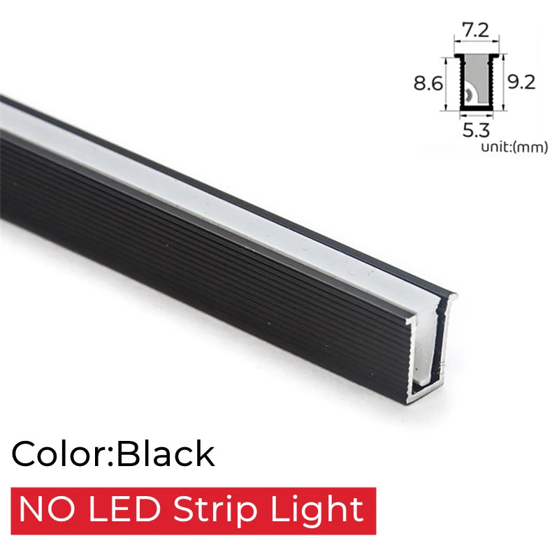Ultra Thin LED Aluminum Channel Profile Silicone Diffuser Recessed or Surface Mount DC 12V Cabinet Closet Bar Light 30cm 40cm 50cm 100cm