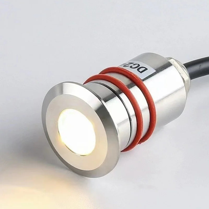 DC 12V LED Underwater Light IP68 RGB 7-Color Auto Stainless Steel Pool Fountain Garden