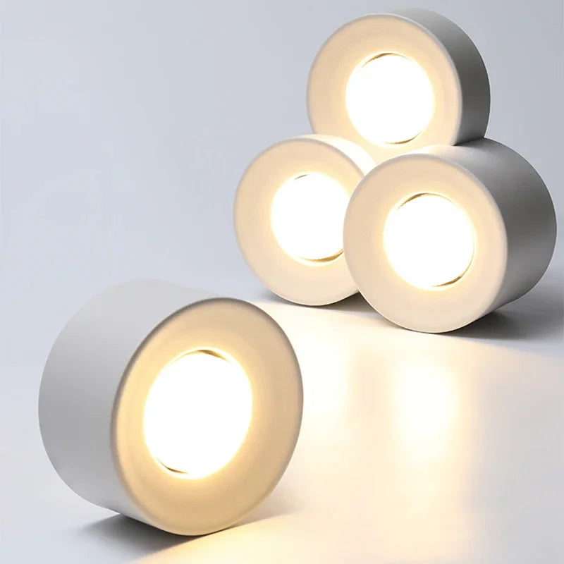 Modern LED Cylinder Surface Mounted Ceiling Spotlight 7W 14W 21W Single Double Triple Head Iron Acrylic AC 90-260V Bedroom Hallway White Black