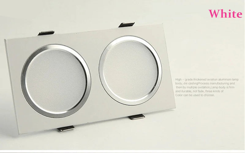 Dimmable Anti-Glare COB LED Recessed Downlight 14W 20W 24W Dual Head Epistar 85-265V
