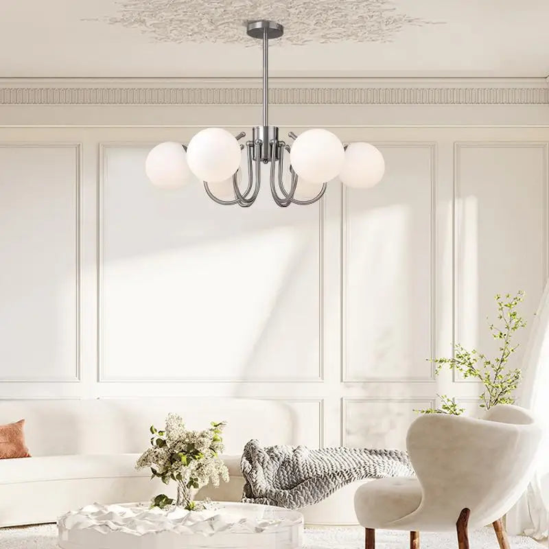 Mid-Century Bauhaus Chandelier E27 Iron Stained Glass Pendant 90-260V Living Room Dining