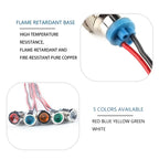 Waterproof Metal LED Indicator Pilot Light Copper 6mm 8mm 12mm 16mm 19mm 22mm 1A 6V 12V 24V 110V 220V Red Yellow Blue Green White