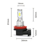 H4 H7 H8 H9 H11 9005 9006 LED Headlight Bulb 3570 CSP 20000lm 80W IP68 DC 12-24V 2-Pack