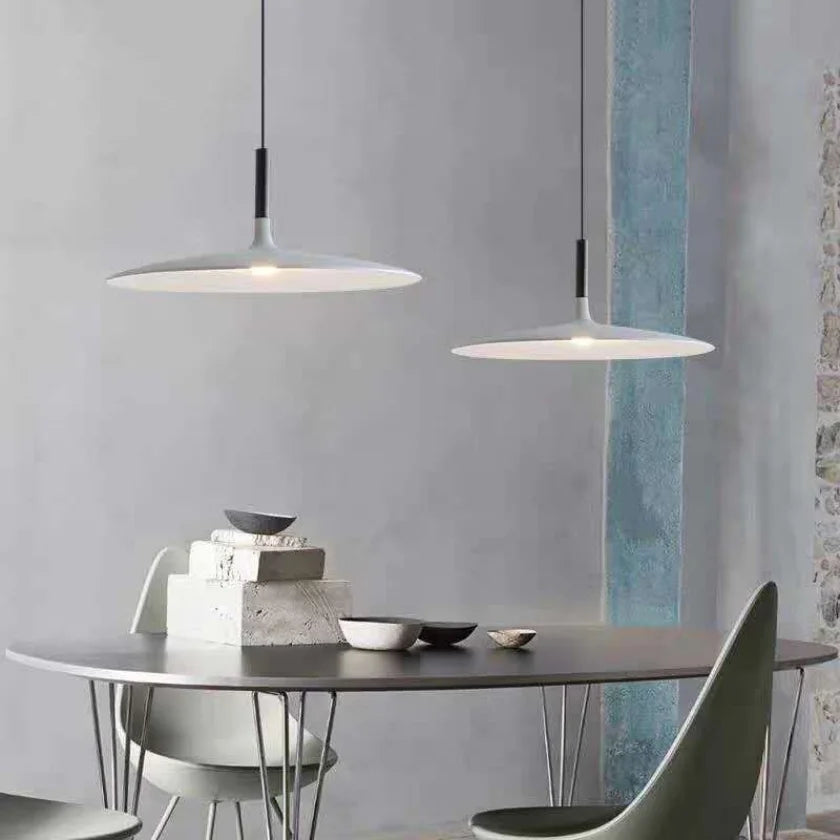 Modern Nordic Round LED Pendant Light Aluminum White Black Gray Yellow AC 85-265V