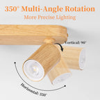 Wood Grain GU10 LED Ceiling Spotlight 25W Max 350 Degree Horizontal 90 Degree Vertical Adjustable AC 85-265V Single or Double Head Foyer Bedroom Kitchen