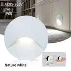 3W LED Recessed Step Light Square Round Black White AC 90-260V Anti-Glare Stair Wall