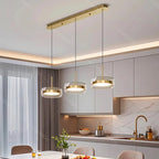 Modern Multi-Head Glass Pendant Light 1 3 4 Heads 5-60W Ironware Dimmable AC 90-265V
