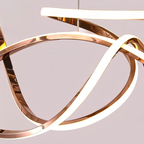 Modern Linear Alloy Acrylic Pendant Chandelier 130-200cm 80-150W Dimmable Remote AC 90-265V