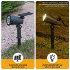 Solar LED Spotlight IP65 Waterproof 9 LED RGB 3 Lighting Modes 180 Degree Adjustable ABS Stake or Wall Mount Garden Yard Landscape