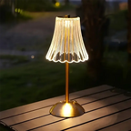 Crystal LED Rechargeable Table Lamp 3W Touch Dimmable 3 Color Temperatures USB-C Iron Base PMMA Shade IP20 Bedroom Bedside