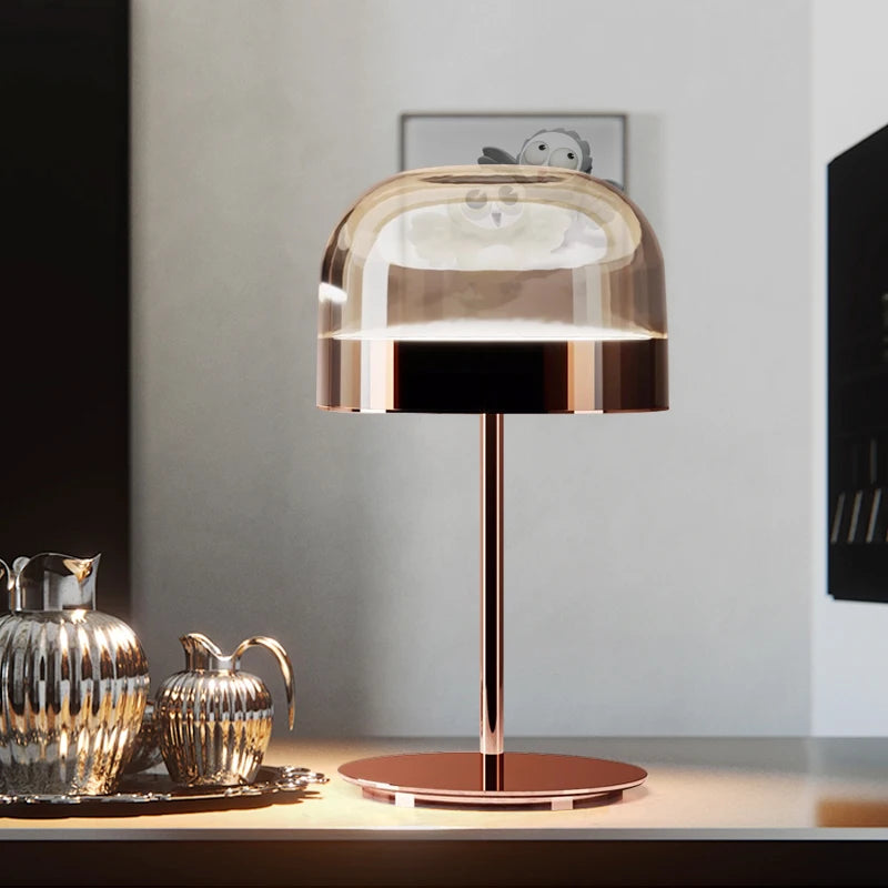 Post-Modern Italian Style Glass Table Lamp Iron Touch Switch AC 100-240V 3-5m² Bedroom