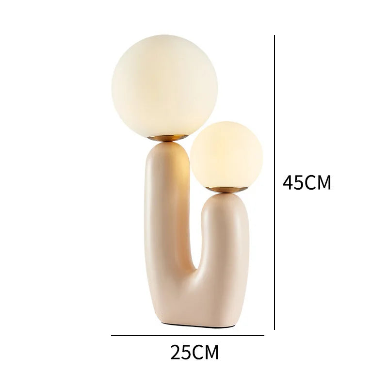 Nordic Double-Head G9 LED Table Lamp Resin Frosted Glass Knob Switch AC 90-260V Bedroom