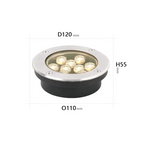 IP67 LED Recessed Ground Spotlight 2W 3W 6W 10W 12W 18W Aluminum Stainless Steel Tempered Glass AC 85-265V or DC 12V 24V Garden Pool