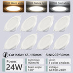 8-Pack LED Recessed Downlight 3 4 5 6 8 Inch 3-CCT 3000K 4000K 6000K AC 110-240V Round