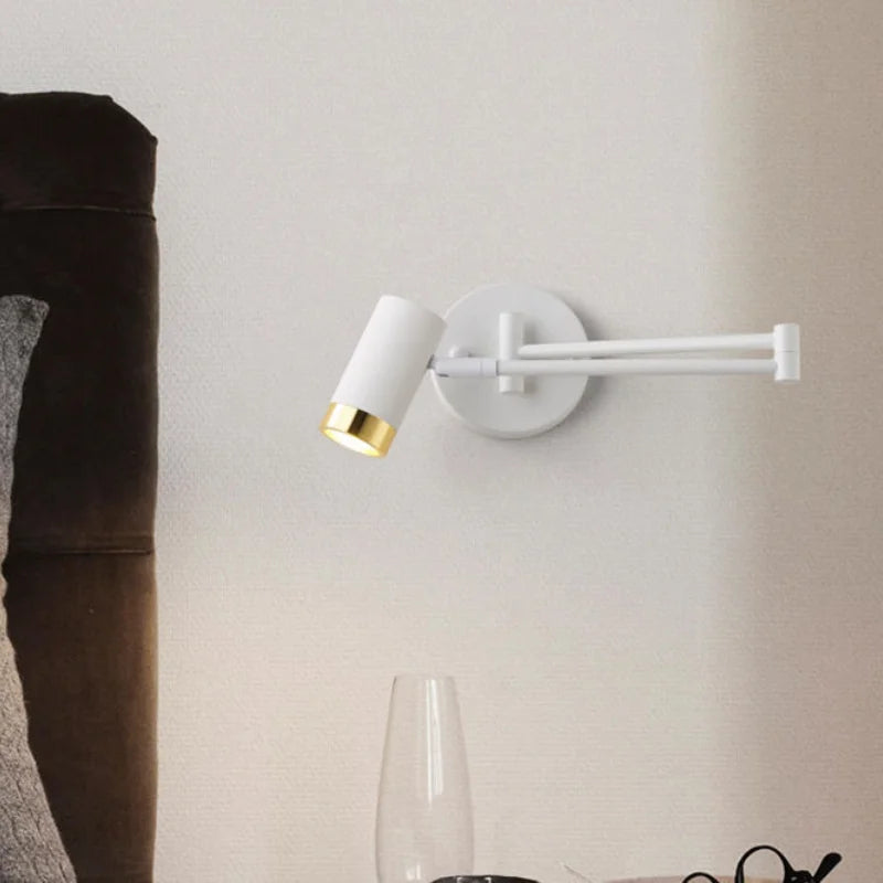 Modern GU10 LED Wall Lamp Iron Aluminum Painted Up and Down 350 Degree Foldable AC 85-260V Bedroom Living Room Bathroom
