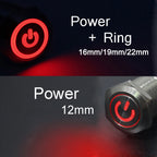Metal LED Push Button Switch 12 16 19 22mm IP65 Self-Reset Self-Lock 5A 250V CE RoHS CCC