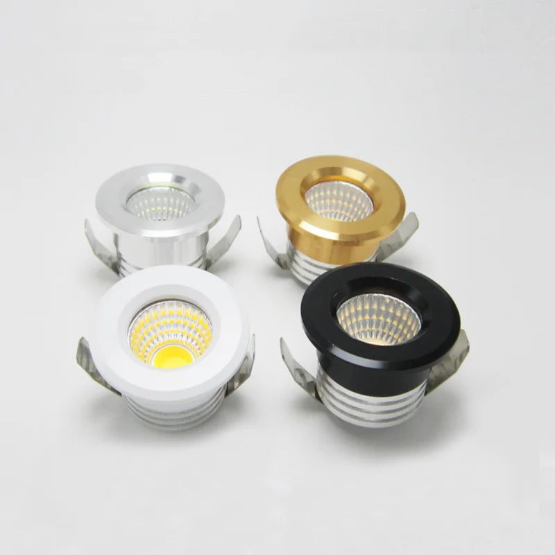 Mini Dimmable LED Recessed Downlight 3W 60-Degree IP44 D37mm 30mm Cutout 110-220V