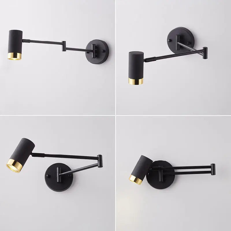 Modern GU10 LED Wall Lamp Iron Aluminum Painted Up and Down 350 Degree Foldable AC 85-260V Bedroom Living Room Bathroom