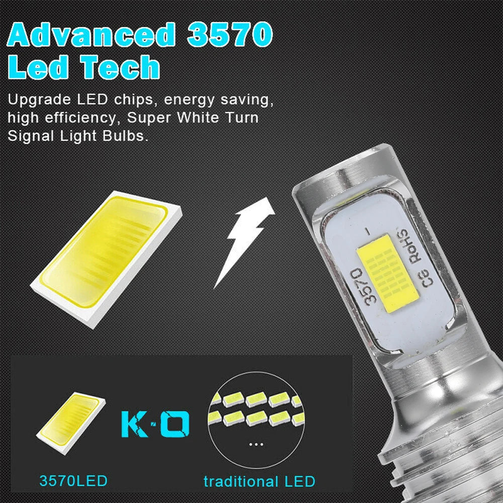 H4 H7 H8 H9 H11 9005 9006 LED Headlight Bulb 3570 CSP 20000lm 80W IP68 DC 12-24V 2-Pack